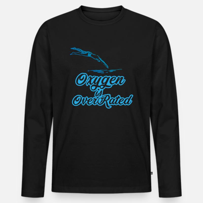 Oxygen is overrated - Schwimmen - Männer Premium Bio Langarmshirt - Schwarz
