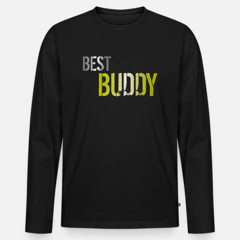 Best Buddy - Männer Premium Bio Langarmshirt - Schwarz