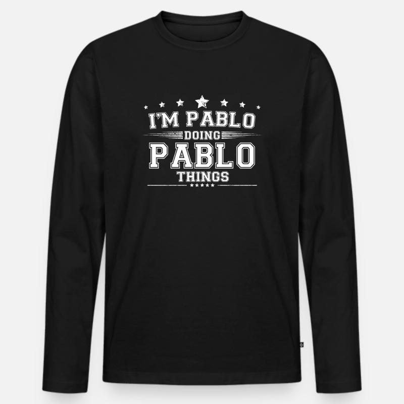 Pablo - Männer Premium Bio Langarmshirt - Schwarz