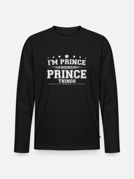 Prince - Men's Premium Organic Long Sleeve Shirt - black