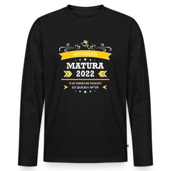Matura 2022 lustige Sprüche bestanden Geschenk - Männer Premium Bio Langarmshirt - Schwarz - Vorne - Nico (187cm)