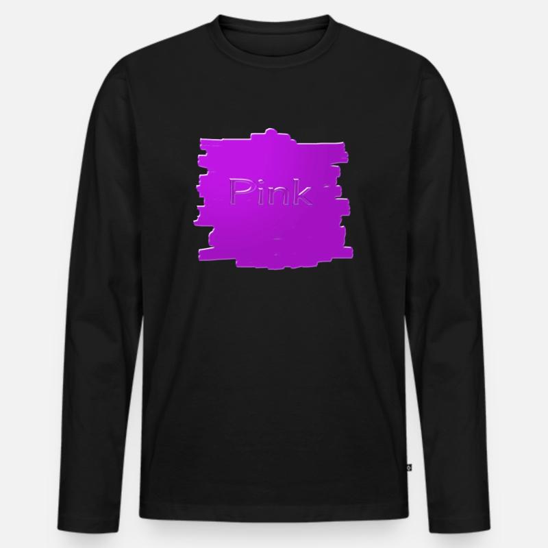 Pink - Männer Premium Bio Langarmshirt - Schwarz