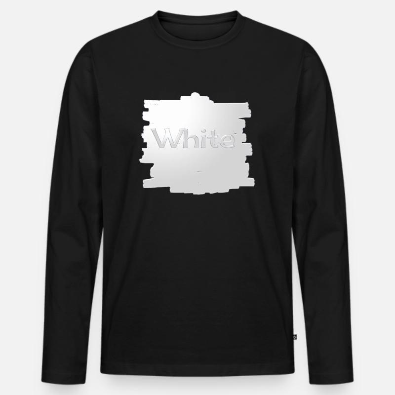 Weiss - Männer Premium Bio Langarmshirt - Schwarz