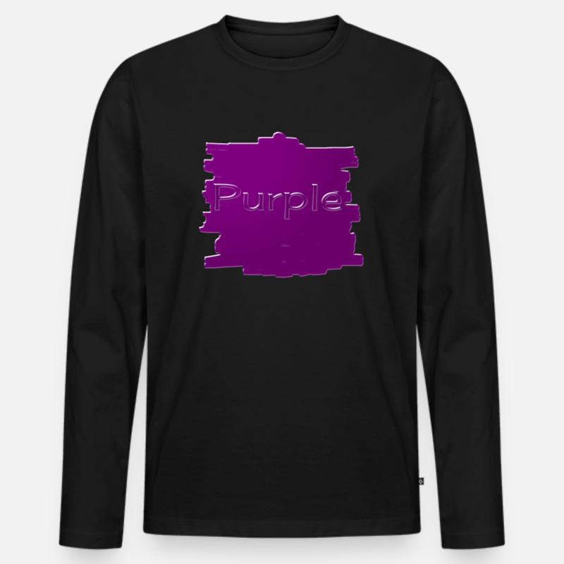 Purple - Männer Premium Bio Langarmshirt - Schwarz