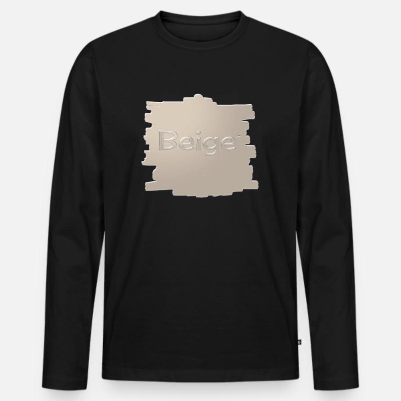 Beige - Männer Premium Bio Langarmshirt - Schwarz