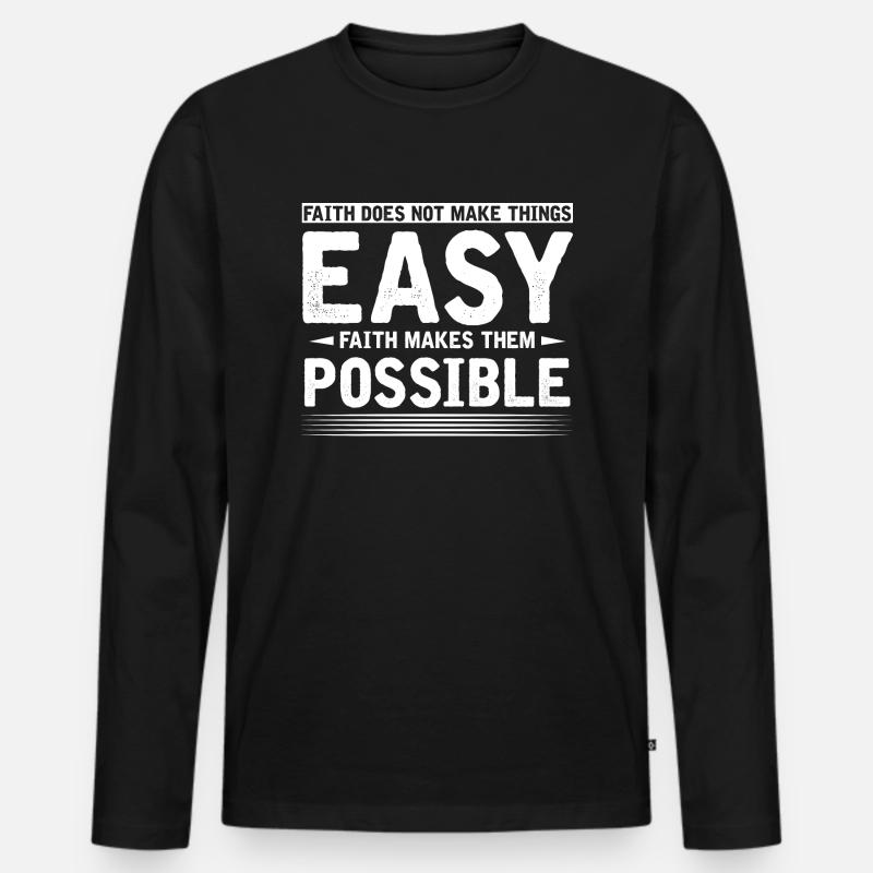 Motivation - Männer Premium Bio Langarmshirt - Schwarz