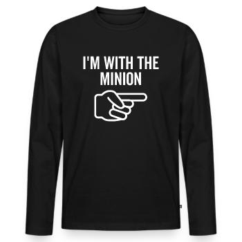 Ich bin mit dem Diener zusammen - Männer Premium Bio Langarmshirt - Schwarz - Vorne - Nico (187cm)
