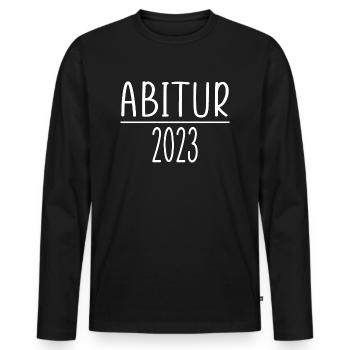 Abitur 2023 Geschenk - Männer Premium Bio Langarmshirt - Schwarz - Vorne - Nico (187cm)