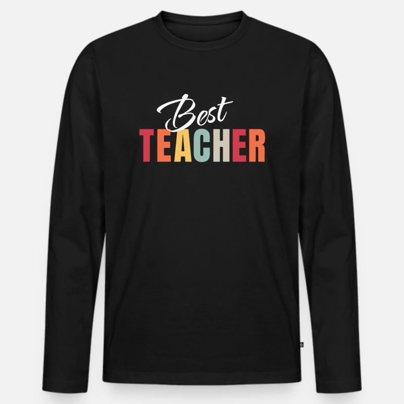 BESTER LEHRER - Männer Premium Bio Langarmshirt - Schwarz