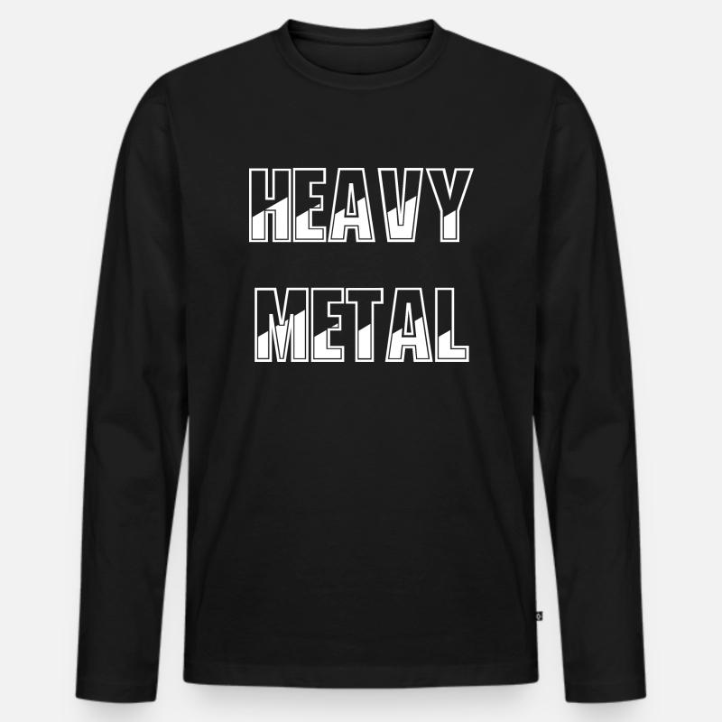 Heavy Metal - Männer Premium Bio Langarmshirt - Schwarz