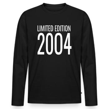 20. Geburtstag Geschenkidee 2004 - Männer Premium Bio Langarmshirt - Schwarz - Vorne - Nico (187cm)
