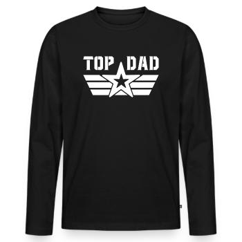 Top Papa Geschenke Vatertag für Papa Papa Retro - Männer Premium Bio Langarmshirt - Schwarz - Vorne - Nico (187cm)