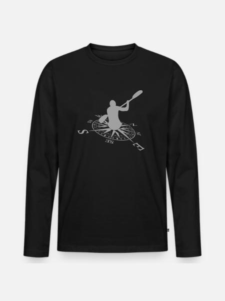 Paddeln - Männer Premium Bio Langarmshirt - Schwarz