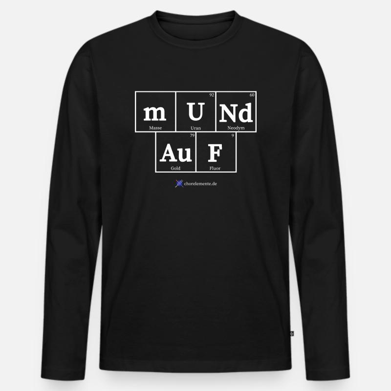 Mund auf (dunkle Stoffe) - Männer Premium Bio Langarmshirt - Schwarz