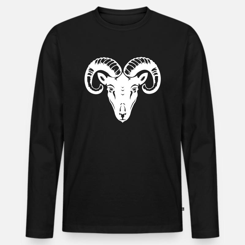 widder - Männer Premium Bio Langarmshirt - Schwarz