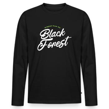 Original Schwarzwald - original from Black Forest - Männer Premium Bio Langarmshirt - Schwarz - Vorne - Nico (187cm)
