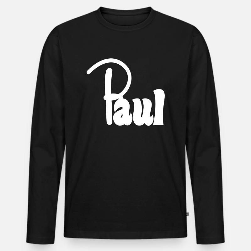Paul - Männer Premium Bio Langarmshirt - Schwarz