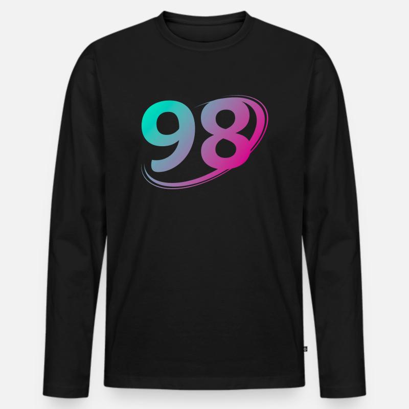 Nummer 98 mehrfarbig - Männer Premium Bio Langarmshirt - Schwarz