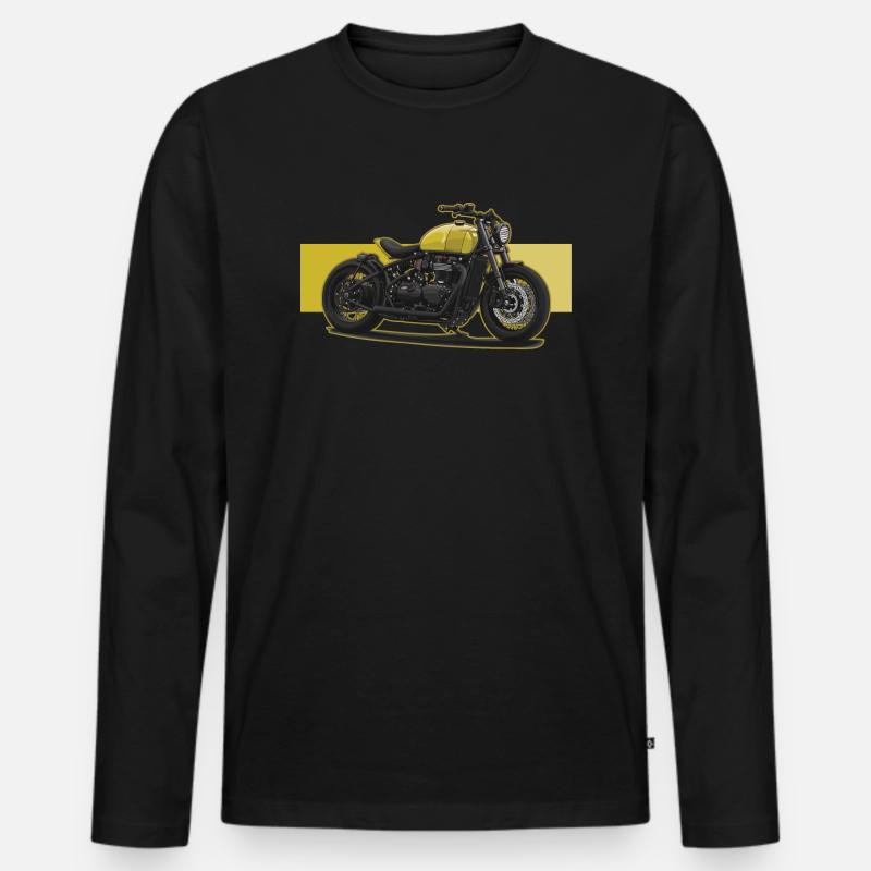 Bobber // Custom // Motorrad - Männer Premium Bio Langarmshirt - Schwarz