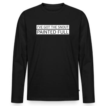 Ich habe die Schnauze gestrichen voll | englisch - Männer Premium Bio Langarmshirt - Schwarz - Vorne - Nico (187cm)