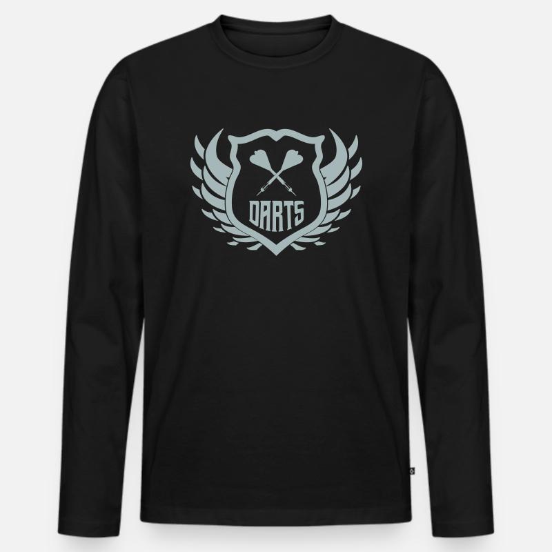 darts crest - Männer Premium Bio Langarmshirt - Schwarz