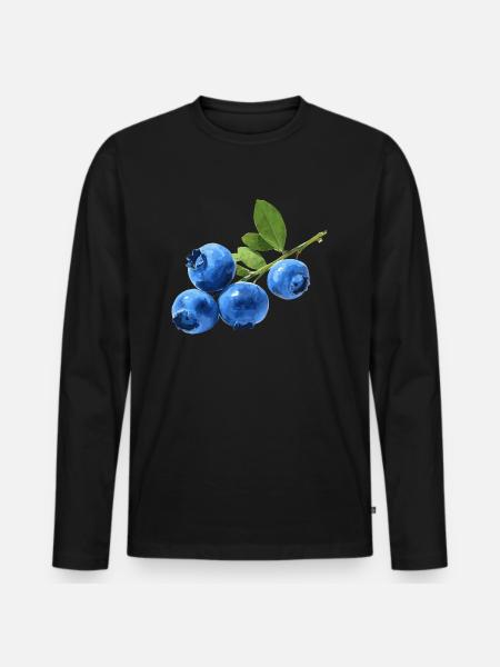 Blueberries - Men's Premium Organic Long Sleeve Shirt - black