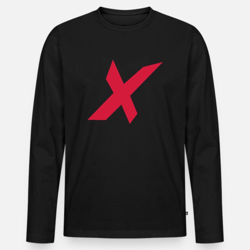 Kreuzchen - Männer Premium Bio Langarmshirt - Schwarz