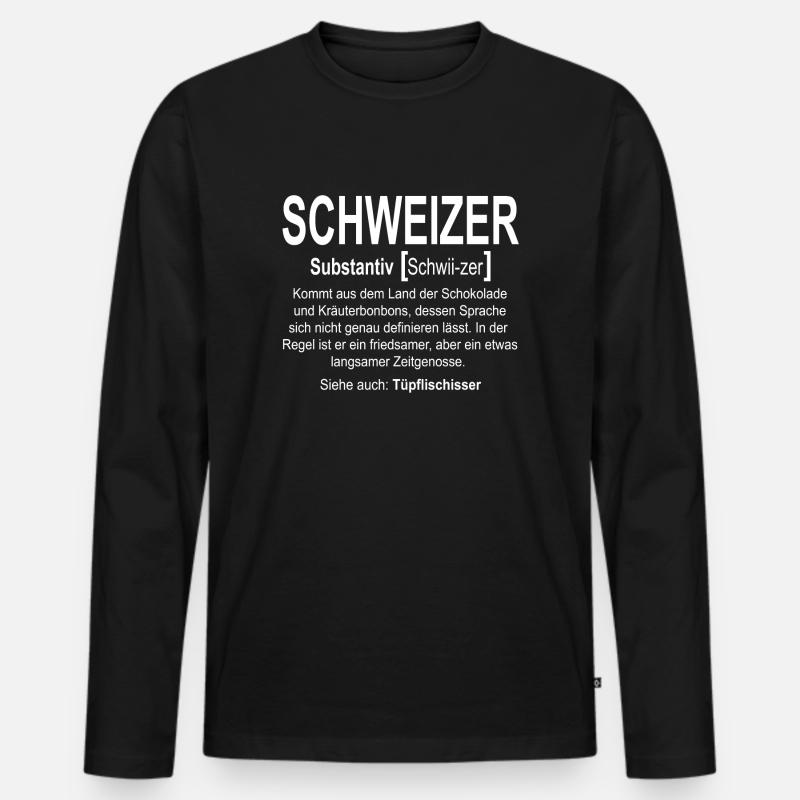 Schweiz - Schweizer definition - Männer Premium Bio Langarmshirt - Schwarz