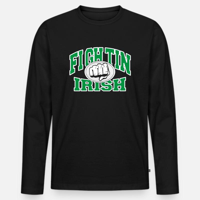 Fighting Irish - Männer Premium Bio Langarmshirt - Schwarz