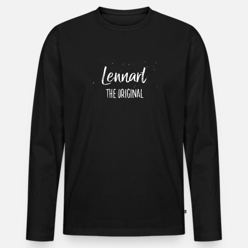 Lennart - Männer Premium Bio Langarmshirt - Schwarz