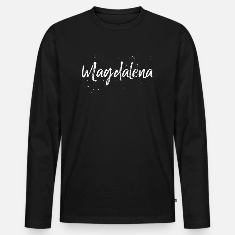 Magdalena - Männer Premium Bio Langarmshirt - Schwarz