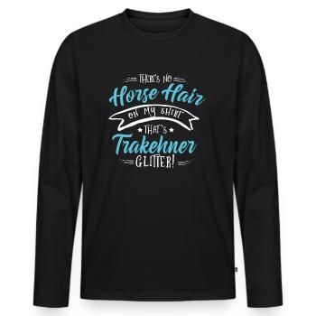 Trakehner Horse shirt-Glitter - Männer Premium Bio Langarmshirt - Schwarz - Vorne - Nico (187cm)