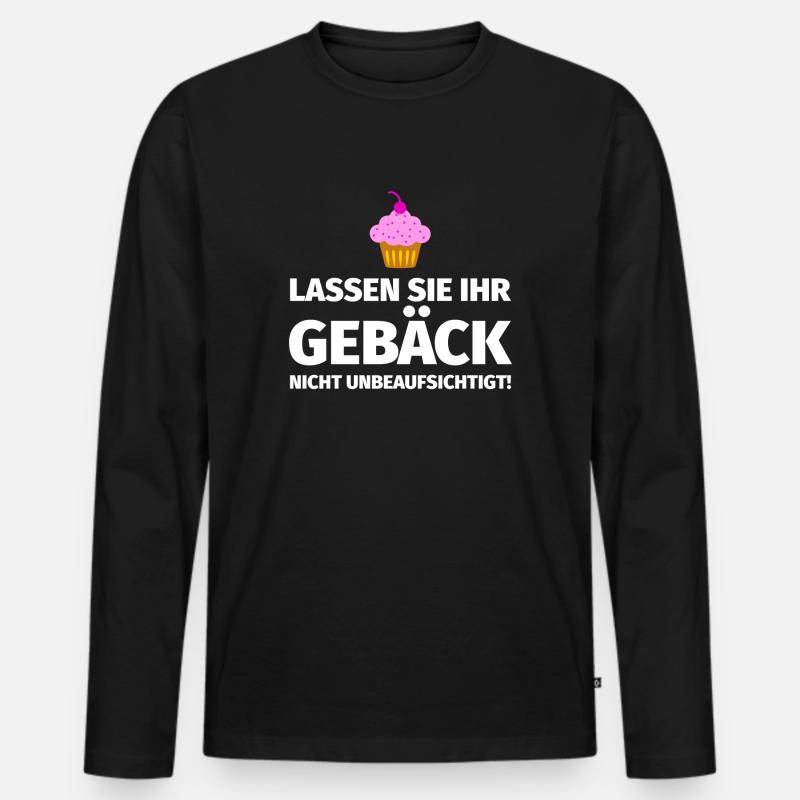 Weihnachten Backen - Männer Premium Bio Langarmshirt - Schwarz