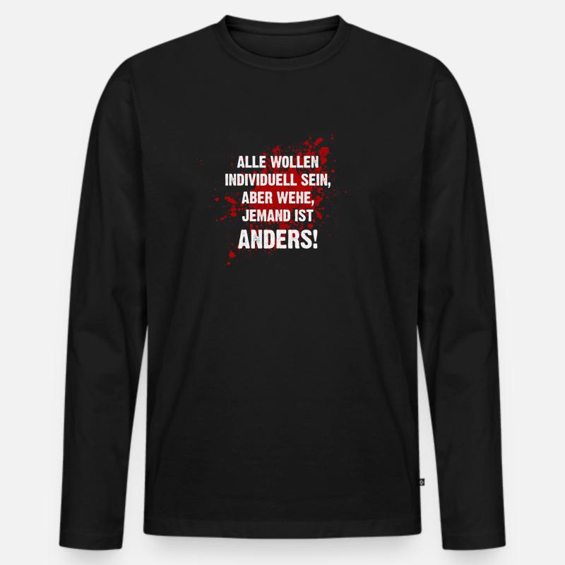 Anders sein - Männer Premium Bio Langarmshirt - Schwarz