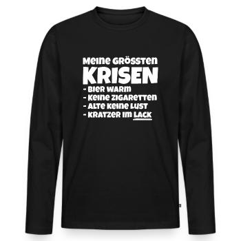 kein Bier Keine Zigaretten Krise Zustand - Männer Premium Bio Langarmshirt - Schwarz - Vorne - Nico (187cm)