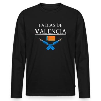 Pyro Fireworks Trueno Blue Falles De Valencia - Men's Premium Organic Long Sleeve Shirt - black - Front - Nico (187cm)