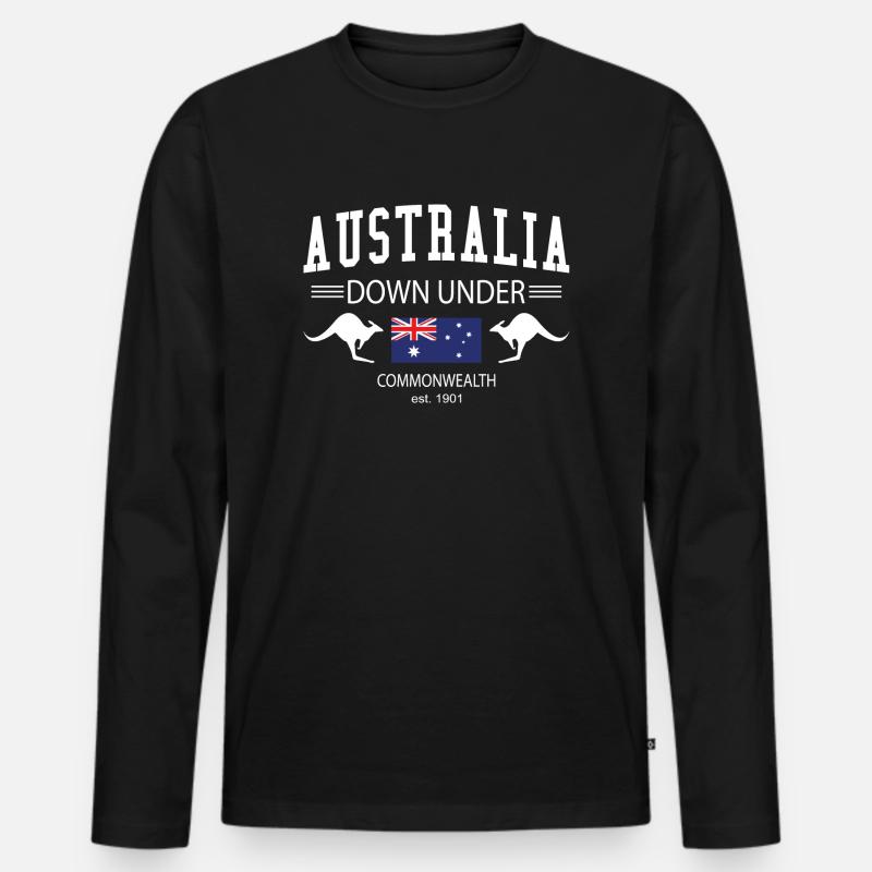 Australia - Männer Premium Bio Langarmshirt - Schwarz