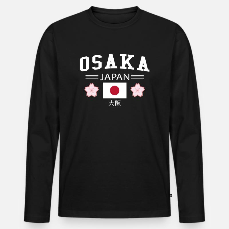 Osaka - Männer Premium Bio Langarmshirt - Schwarz