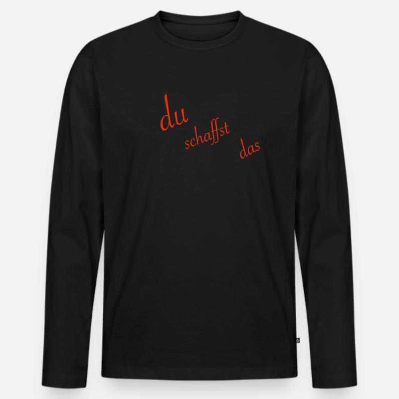 du schaffst das - Männer Premium Bio Langarmshirt - Schwarz