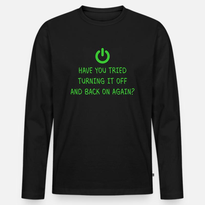 Turning it off Programming Informatik Geschenk - Männer Premium Bio Langarmshirt - Schwarz