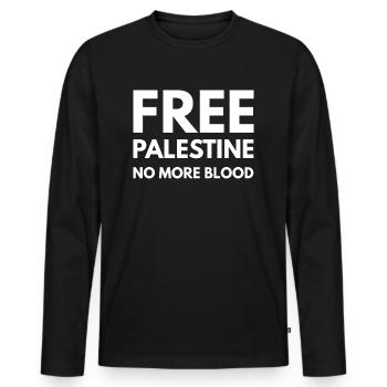 Freies Palästina - Männer Premium Bio Langarmshirt - Schwarz - Vorne - Nico (187cm)
