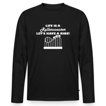 Rollercoaster Roller Coaster - Men's Premium Organic Long Sleeve Shirt - black - Front - Nico (187cm)