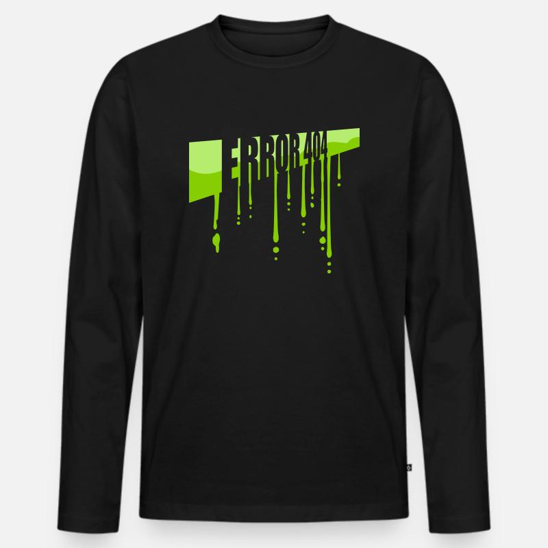 Schleim Tropfen Error 404 - Männer Premium Bio Langarmshirt - Schwarz