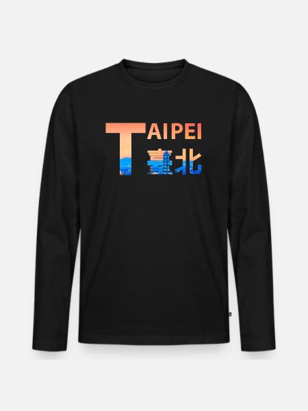 Taipei - Männer Premium Bio Langarmshirt - Schwarz
