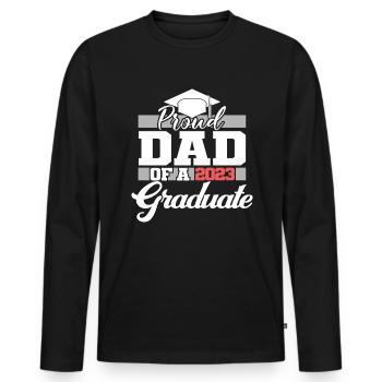 Stolzer Vater eines 2023 Graduate Graduation For Men - Männer Premium Bio Langarmshirt - Schwarz - Vorne - Nico (187cm)