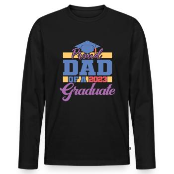 Stolzer Vater eines 2023 Graduate Graduation For Men - Männer Premium Bio Langarmshirt - Schwarz - Vorne - Nico (187cm)