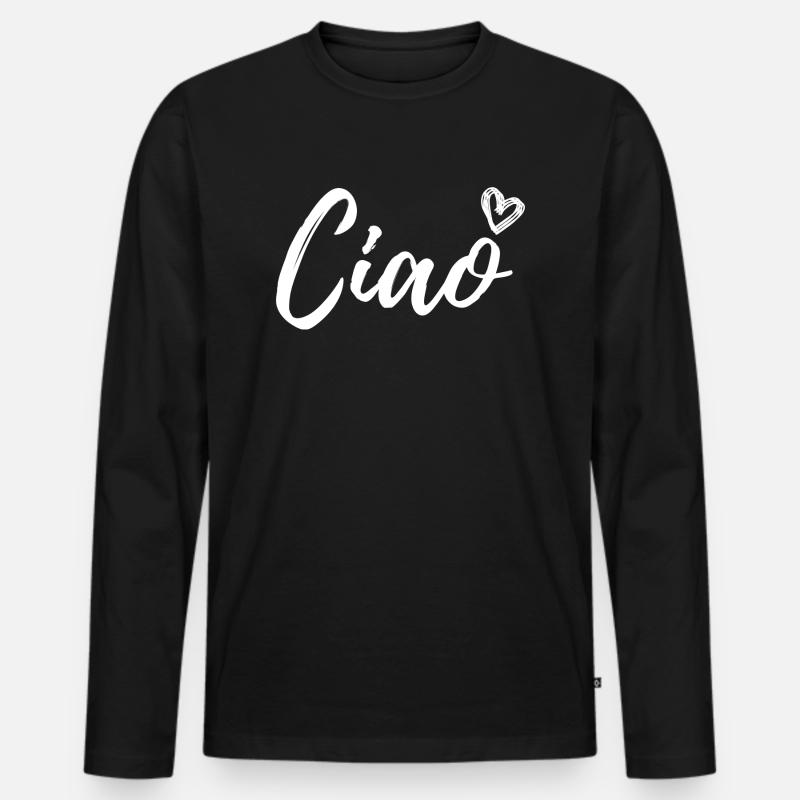 Ciao - Männer Premium Bio Langarmshirt - Schwarz
