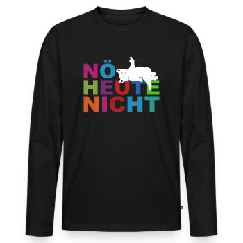 Nö heute nicht - Faulenzer - Keine Lust - Männer Premium Bio Langarmshirt - Schwarz - Vorne - Nico (187cm)