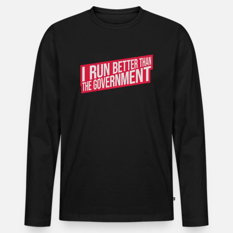 run better than government - Männer Premium Bio Langarmshirt - Schwarz