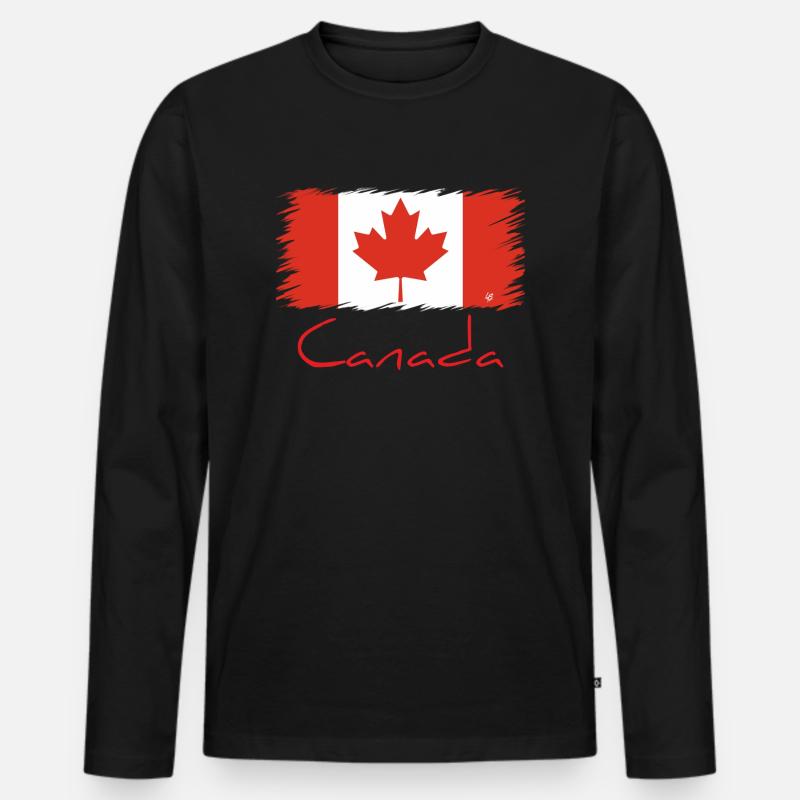 Kanada - Männer Premium Bio Langarmshirt - Schwarz